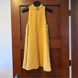 Amanda Uprichard Coraline High Neck Crinkle Keyhole Mock Neck Dress